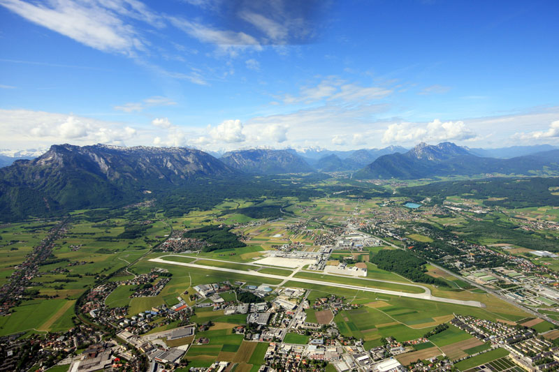Aerial view of Salzburg Airport