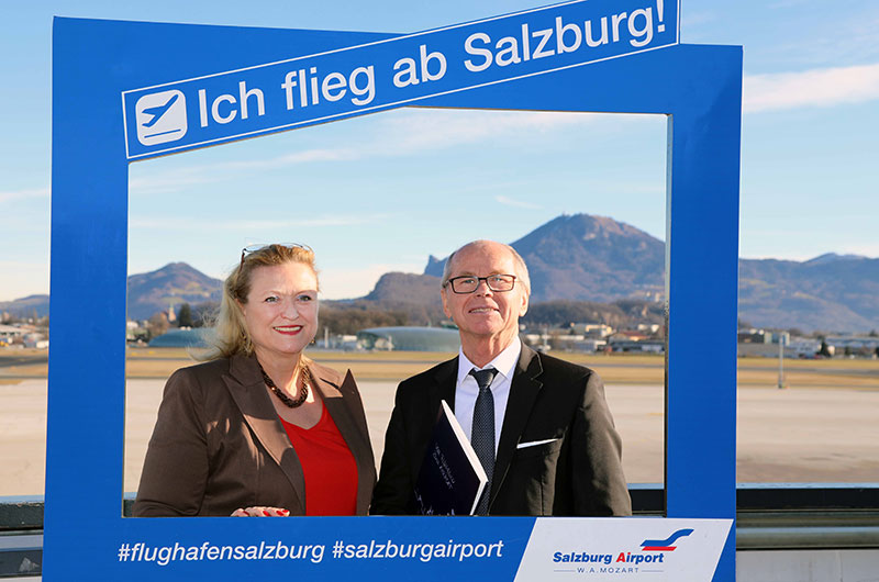 Flughafengschäftsführerin Bettina Ganghofer und LH-Stv. Christian Stöckl