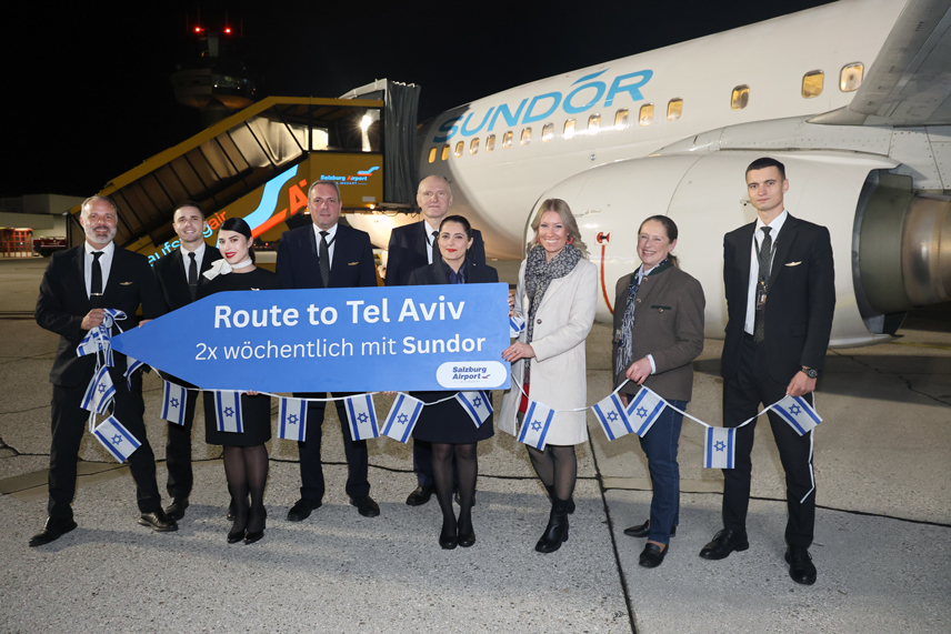 Erster Flug der Wintersaison von Tel Aviv nach Salzburg
