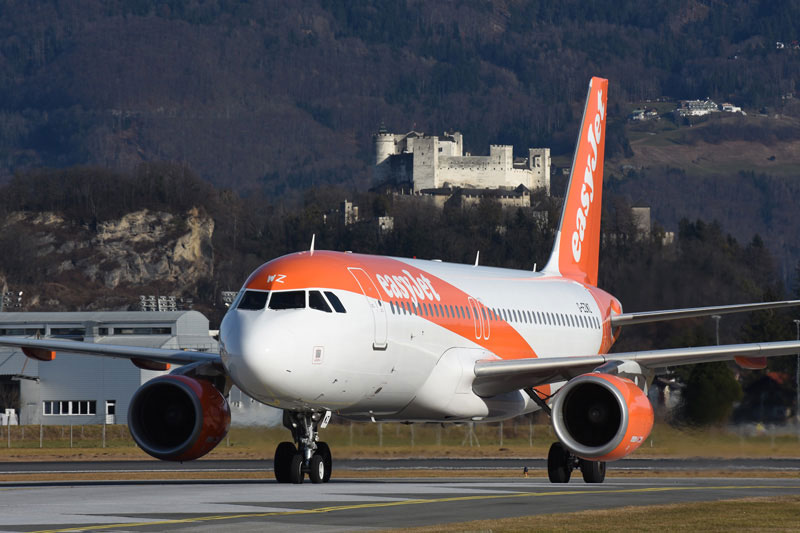 easyJet showing the Fortress in the background