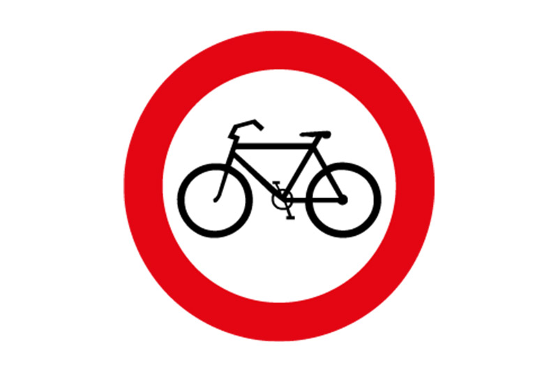 Verbotsschild Radfahren
